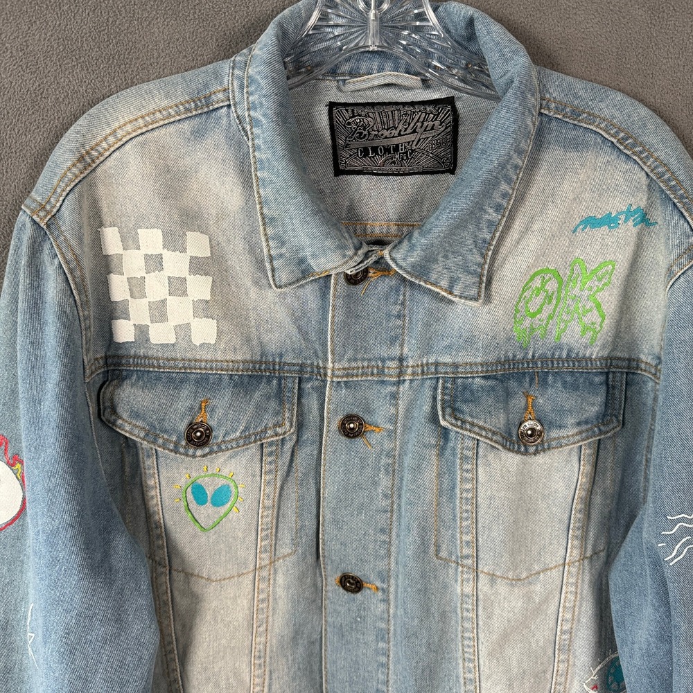 Brooklyn Cloth Mens Denim Jacket XL Blue Jean Trucker Savage‎ - Picture 3 of 16